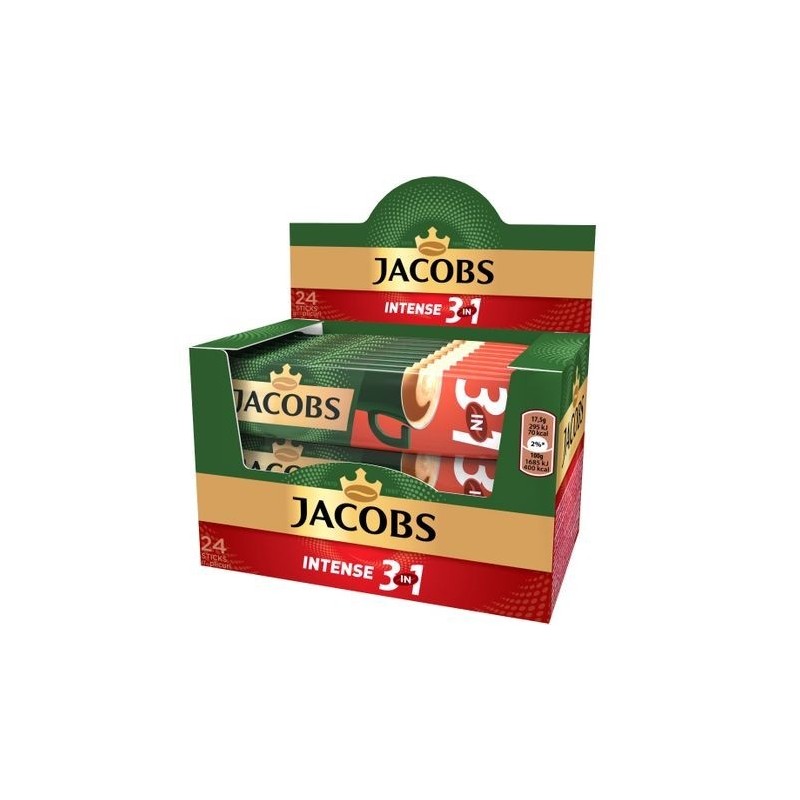 Mix de cafea, Jacobs 3in1 Intense,  24 plicuri x 17.5 g