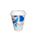 Pahar ceramica coffee TO GO MORRA 330 ml+Capac silicon alb