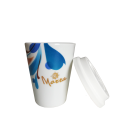 Pahar ceramica coffee TO GO MORRA 330 ml+Capac silicon alb