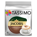 Capsule cafea Jacobs Tassimo Cappuccino, 8 bauturi x 190 ml, 8 capsule cafea + 8 capsule lapte