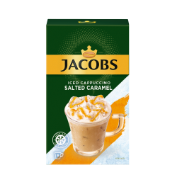 Mix de cafea, Jacobs Iced Cappuccino Salted Caramel,  8 plicuri x 17.8g