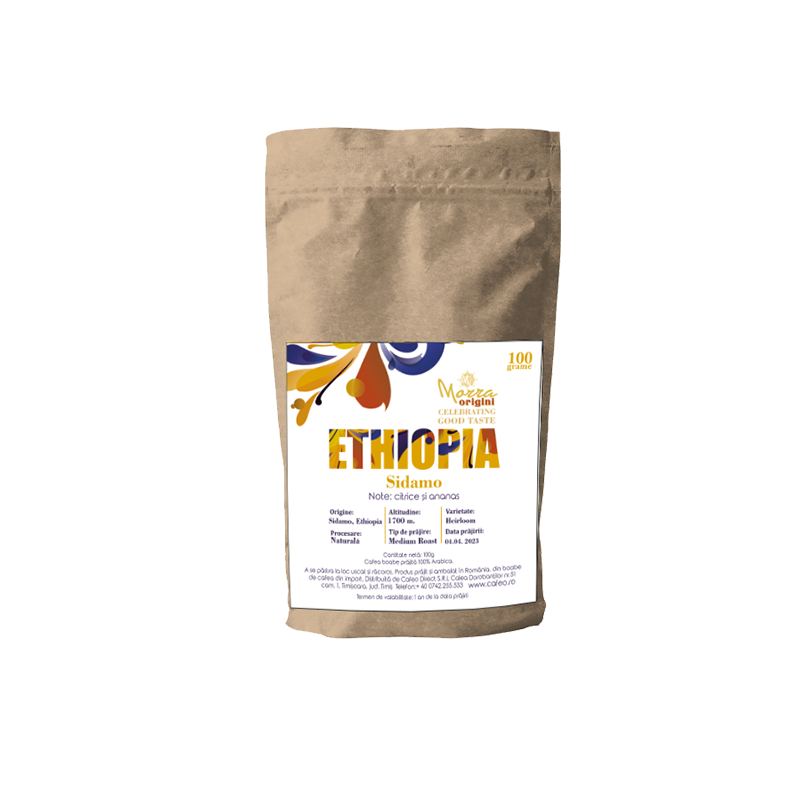 Morra Origini Ethiopia Sidamo, cafea boabe origini,100g