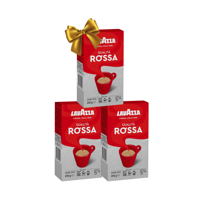 Pachet Promo 3 x Cafea macinata Lavazza Qualita Rossa, 250 g