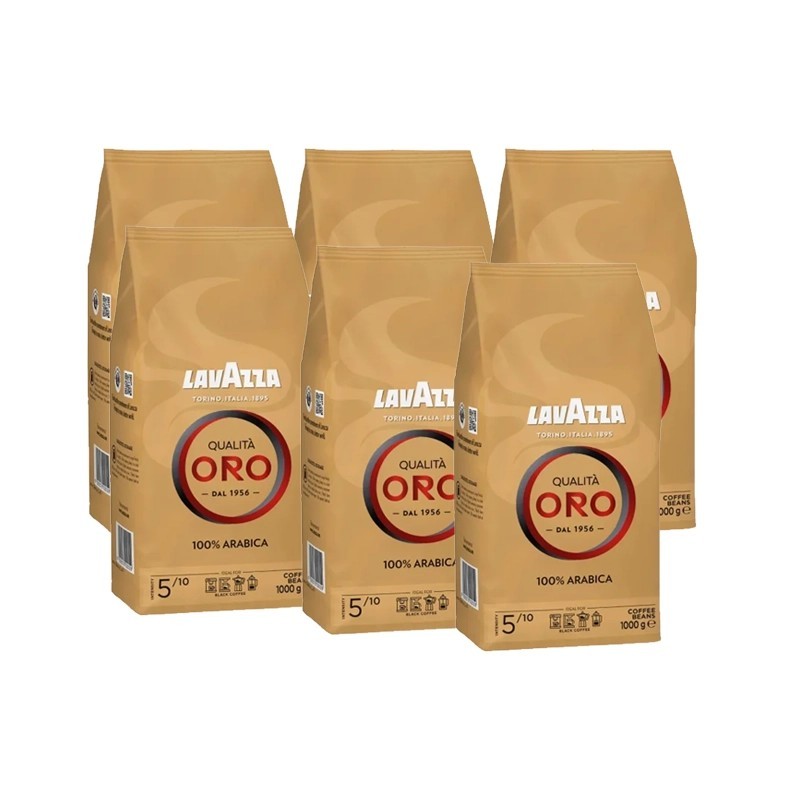 Pachet 6 x Lavazza Qualita Oro cafea boabe 1kg